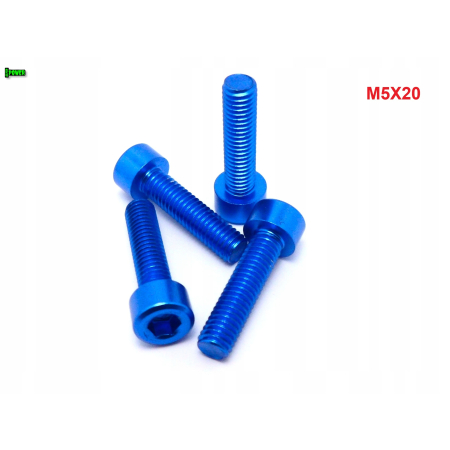 M5x20 aluminiowa śruba imbusowa din912 śrubka aluminiowa niebieska m5x20