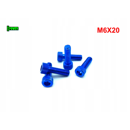 M6X20 ŚRUBA IMBUSOWA DIN 912 ISO 4762 ŚRUBA ALUMINIOWA M6 KOLOR NIEBIESKI