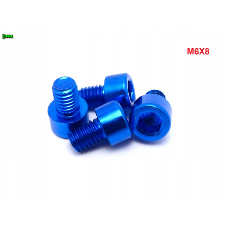 M6x8 aluminiowa śruba imbusowa din 912 śrubka aluminiowa niebieska m6x8