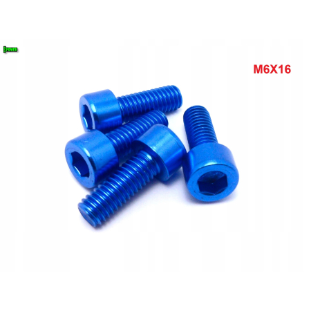 M6x16 aluminiowa śruba imbusowa din912 śrubka aluminiowa niebieska m6x16