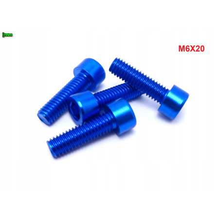 M6x20 aluminiowa śruba imbusowa din912 śrubka aluminiowa niebieska m6x20