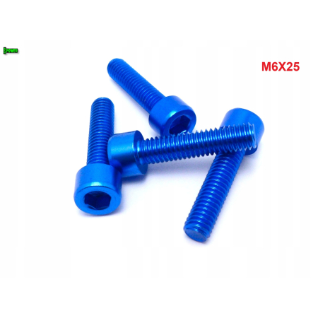 M6x25 aluminiowa śruba imbusowa din912 śrubka aluminiowa niebieska m6x25