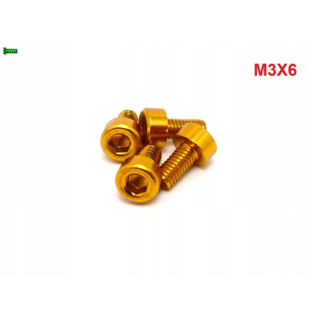 M3x6 aluminiowa śruba imbusowa din 912 kolorowa śrubka aluminiowa złota m3