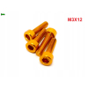 M3x12 aluminiowa śruba imbusowa din 912 kolorowa śrubka aluminiowa złota m3