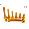 M3x12 aluminiowa śruba imbusowa din 912 kolorowa śrubka aluminiowa złota m3