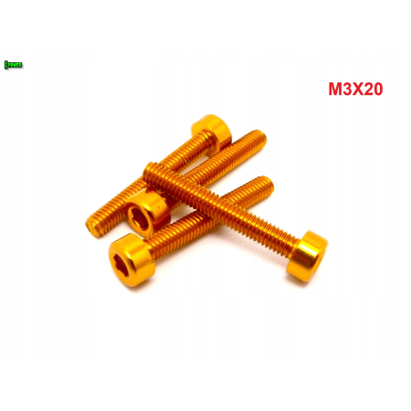 M3x20 aluminiowa śruba imbusowa din 912 kolorowa śrubka aluminiowa złota m3