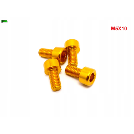 M5x10 aluminiowa śruba imbusowa din 912 kolorowa śrubka aluminiowa złota m5