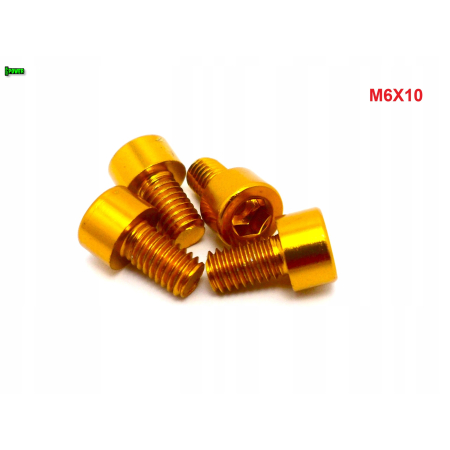M6x10 aluminiowa śruba imbusowa din 912 kolorowa śrubka aluminiowa złota m6