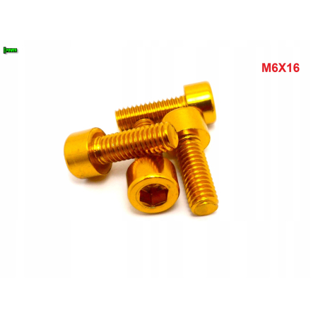 M6x16 aluminiowa śruba imbusowa din 912 kolorowa śrubka aluminiowa złota m6