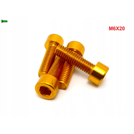 M6x20 aluminiowa śruba imbusowa din 912 kolorowa śrubka aluminiowa złota m6