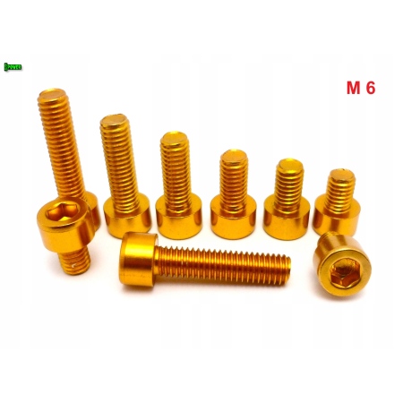 M6x20 aluminiowa śruba imbusowa din 912 kolorowa śrubka aluminiowa złota m6