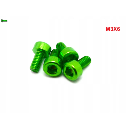 M3x6 aluminiowa śruba imbusowa din 912 śruba aluminiowa zielona m3x6