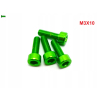 M3x10 aluminiowa śruba imbusowa din 912 śruba aluminiowa zielona m3x10