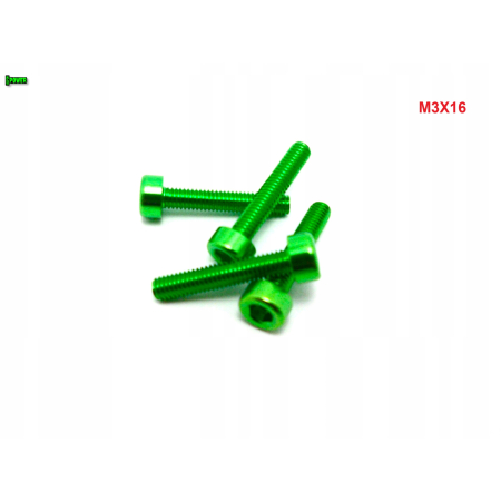 M3x16 aluminiowa śruba imbusowa din 912 śruba aluminiowa zielona m3x16
