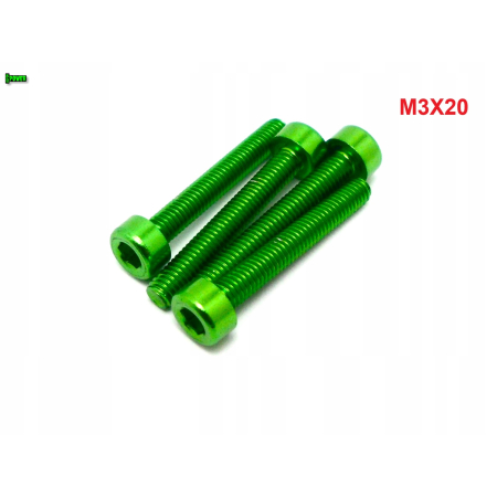 M3x20 aluminiowa śruba imbusowa din 912 śruba aluminiowa zielona m3x20