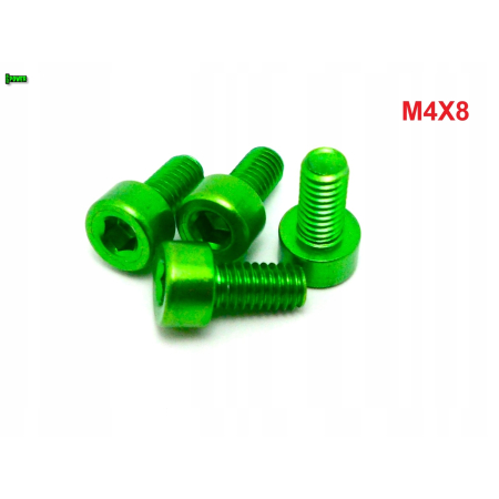 M4x8 aluminiowa śruba imbusowa din 912 śrubka aluminiowa zielona m4x8