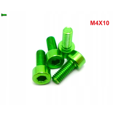 M4x10 aluminiowa śruba imbusowa din 912 zielona śrubka aluminiowa m4x10