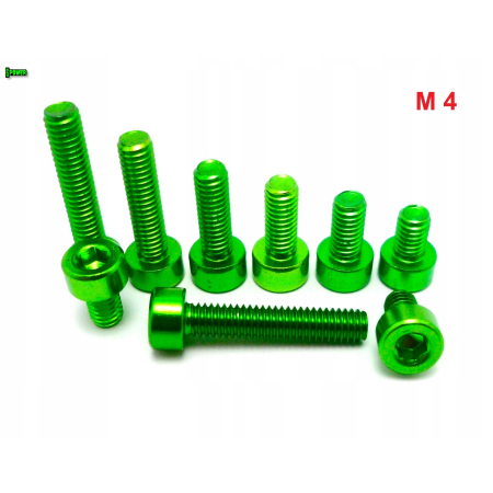M4x10 aluminiowa śruba imbusowa din 912 zielona śrubka aluminiowa m4x10
