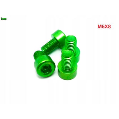 M5x8 aluminiowa śruba imbusowa din 912 śrubka aluminiowa zielona m5x8