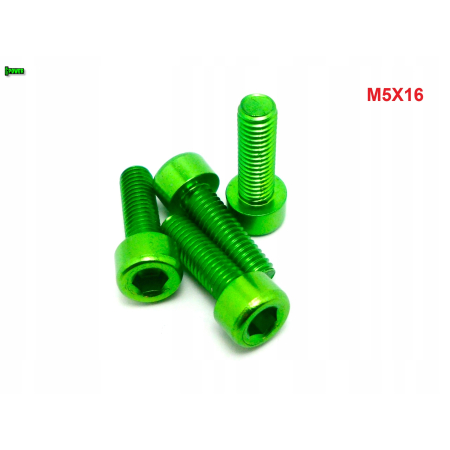 M5x16 aluminiowa śruba imbusowa din912 śrubka aluminiowa zielona m5x16