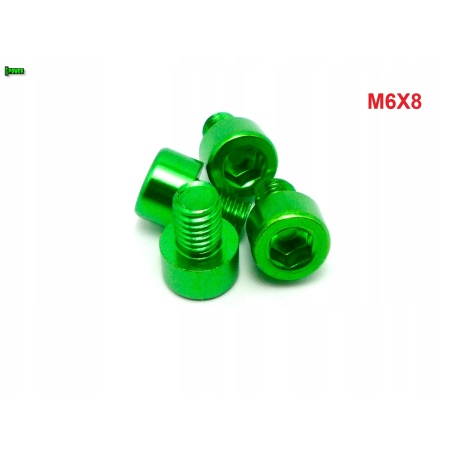 M6x8 aluminiowa śruba imbusowa din 912 śrubka aluminiowa zielona m6x8