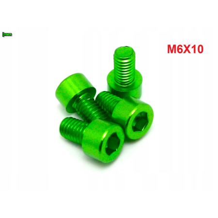 M6x10 aluminiowa śruba imbusowa din912 śrubka aluminiowa zielona m6x10