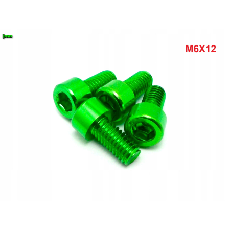 M6x12 aluminiowa śruba imbusowa din912 śrubka aluminiowa zielona m6x12