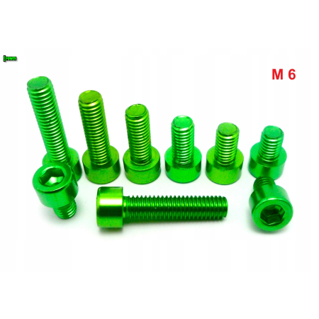 M6x20 aluminiowa śruba imbusowa din912 śrubka aluminiowa zielona m6x20