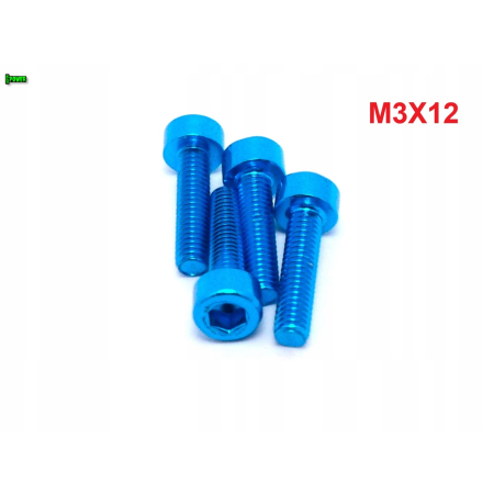 M3x12 aluminiowa śruba imbusowa din 912 śruba aluminiowa błękitna m3x12