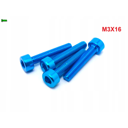 M3x16 aluminiowa śruba imbusowa din 912 śruba aluminiowa błękitna m3x16