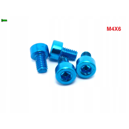 M4x6 aluminiowa śruba imbusowa din 912 śrubka aluminiowa błękitna m4x6