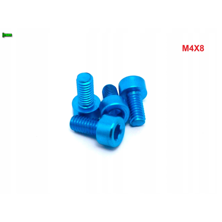 M4x8 aluminiowa śruba imbusowa din 912 śrubka aluminiowa błękitna m4x8