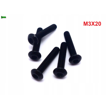 M3x20 śruba tytanowa gr2 imbusowa iso 7380 śruby tytanowe kolorowe czarna