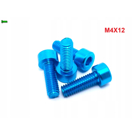 M4x12 aluminiowa śruba imbusowa din 912 śrubka błękitna aluminiowa m4x12