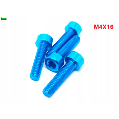 M4x16 aluminiowa śruba imbusowa din912 błękitna śrubka aluminiowa m4x16