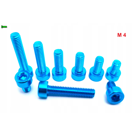M4x16 aluminiowa śruba imbusowa din912 błękitna śrubka aluminiowa m4x16