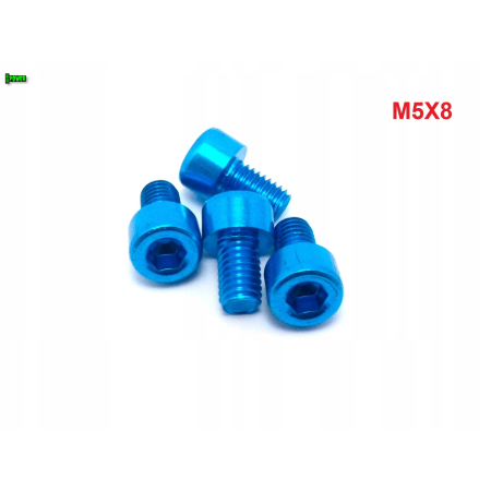 M5x8 aluminiowa śruba imbusowa din 912 śrubka aluminiowa błękitna m5x8