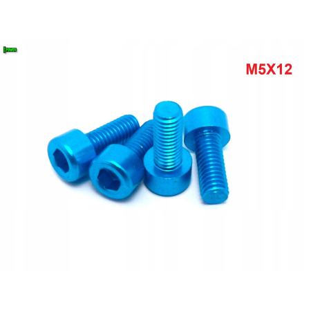 M5x12 aluminiowa śruba imbusowa din912 śrubka aluminiowa błękitna m5x12