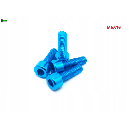 M5x16 aluminiowa śruba imbusowa din912 śrubka aluminiowa błękitna m5x16