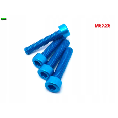 M5x25 aluminiowa śruba imbusowa din912 śrubka aluminiowa błękitna m5x25