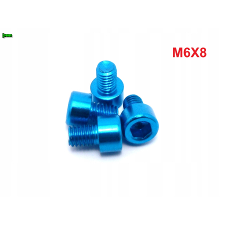 M6x8 aluminiowa śruba imbusowa din 912 śrubka aluminiowa błękitna m6x8
