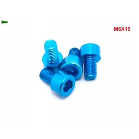 M6x10 aluminiowa śruba imbusowa din912 śrubka aluminiowa błękitna m6x10