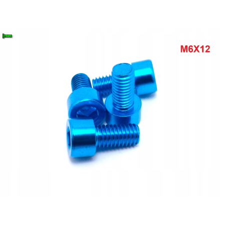 M6x12 aluminiowa śruba imbusowa din912 śrubka aluminiowa błękitna m6x12