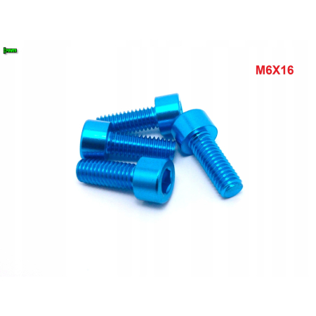 M6x16 aluminiowa śruba imbusowa din912 śrubka aluminiowa błękitna m6x16