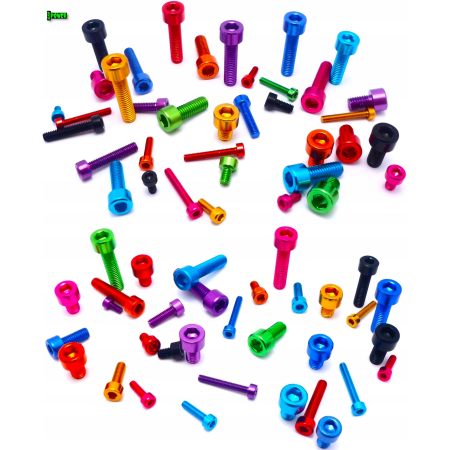 M6x8 aluminiowa śruba imbusowa din 912 śrubka aluminiowa pomarańczowa m6