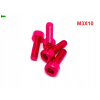 M3x10 aluminiowa śruba imbusowa din 912 śruba aluminiowa różowa m3x10