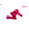 M3x12 aluminiowa śruba imbusowa din 912 śruba aluminiowa różowa m3x12