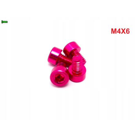 M4x6 aluminiowa śruba imbusowa din 912 śrubka aluminiowa różowa m4x6