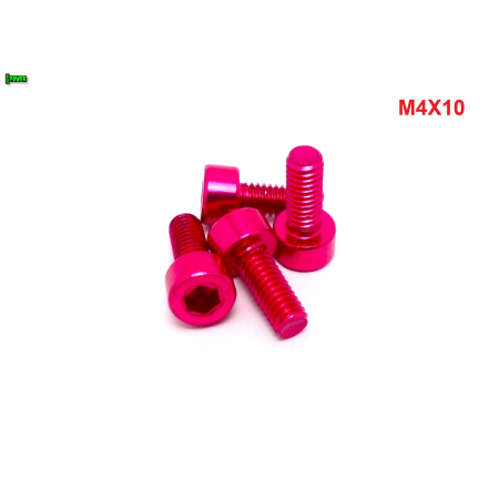 M4x10 aluminiowa śruba imbusowa din 912 różowa śrubka aluminiowa m4x10