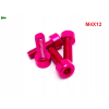 M4x12 aluminiowa śruba imbusowa din 912 śrubka różowa aluminiowa m4x12